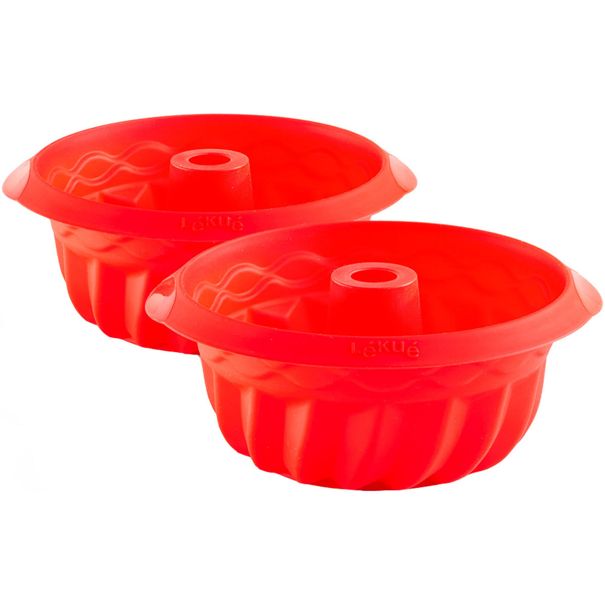To mini kageforme i silikone fra Lékué med spiral i midten