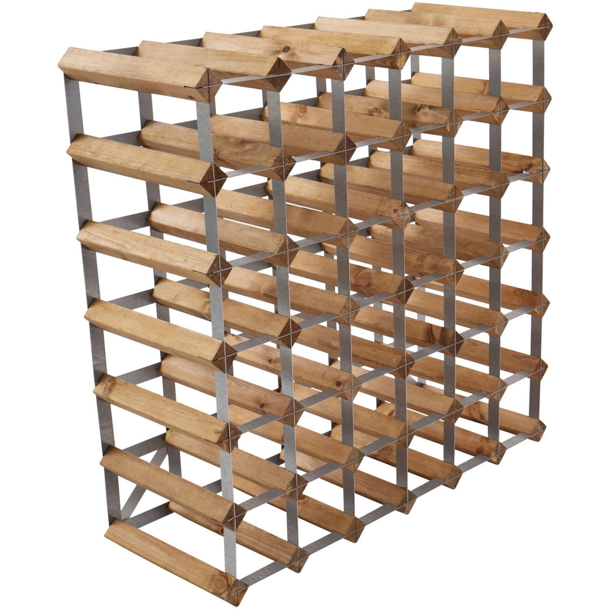 Vinreol i lys eg fra Traditional wine rack til 42 flasker