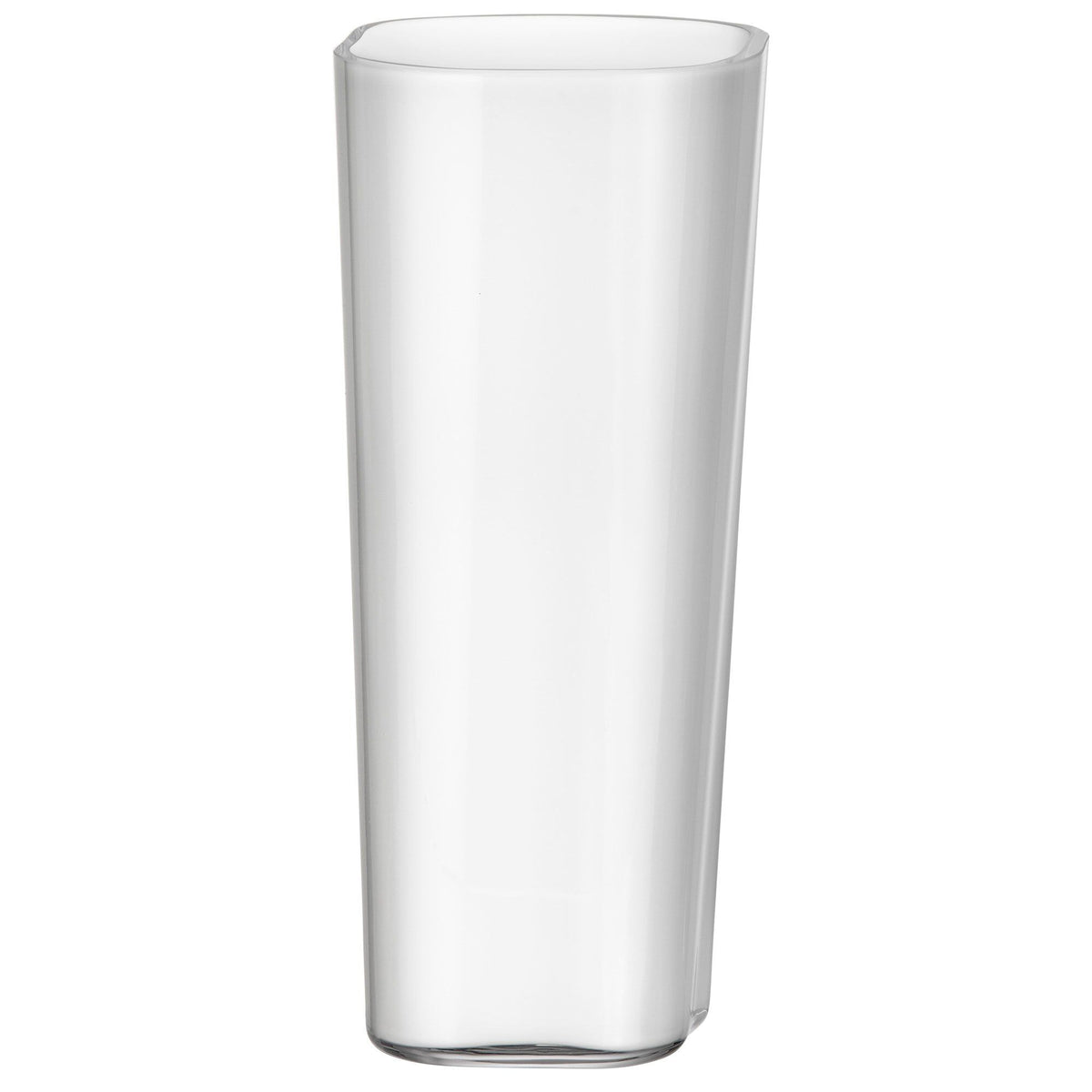 Hvid Iittala Aalto vase på 18 cm i glas med bølgeformet silhuet