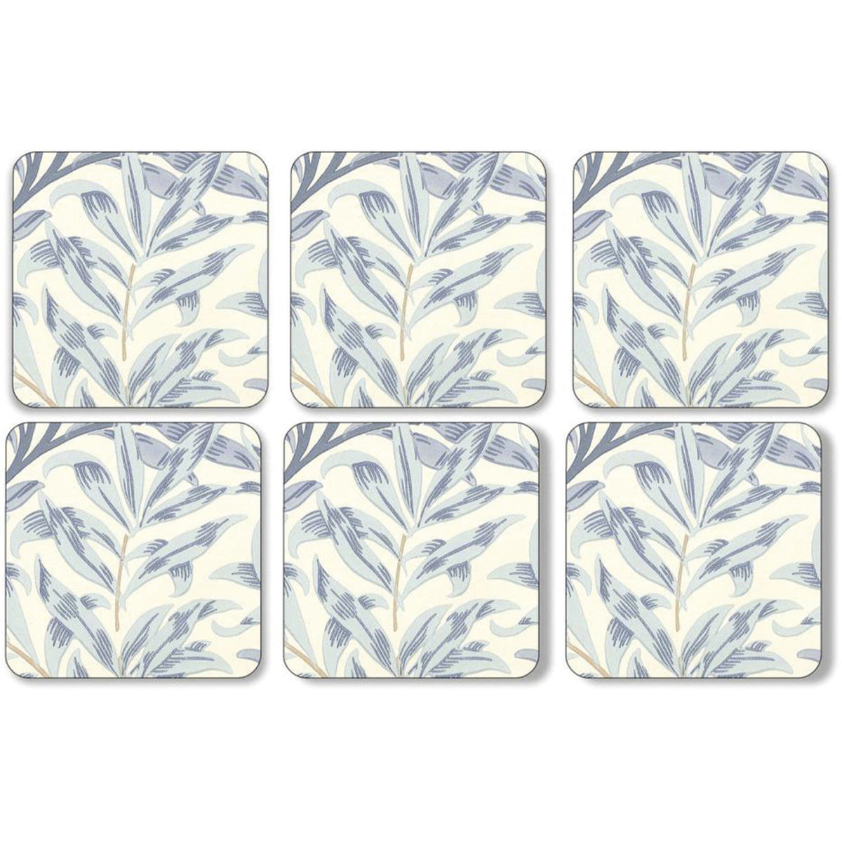 Spode glasunderlag med blåt Willow Bough-mønster
