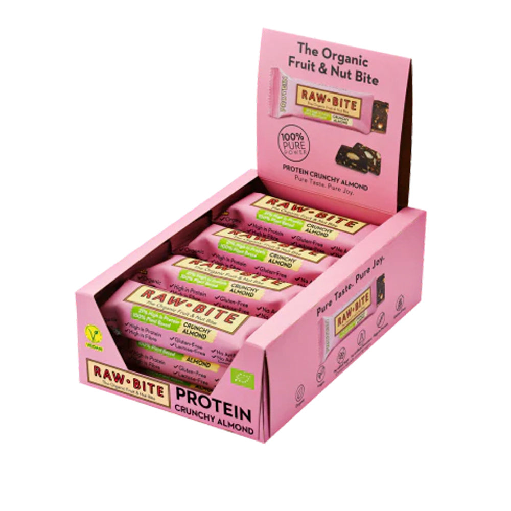 Se Rawbite Protein Crunchy Almond Ø 50 g. Køb 12 stykker SPAR 10% ✔ Kæmpe udvalg i Natur Drogeriet A/S - Køb online på udsalg og tilbud lige nu ✔ Billig fragt • Hurtig levering - Varenummer: Helsegrossisten-54265-12 og 5712840020135 på lager - Udsalg på Mad & drikke > Tørret frugt og bær > Bars Spar stort – op til 59% - Eksklusivt udsalg på over 2.739 mærker
