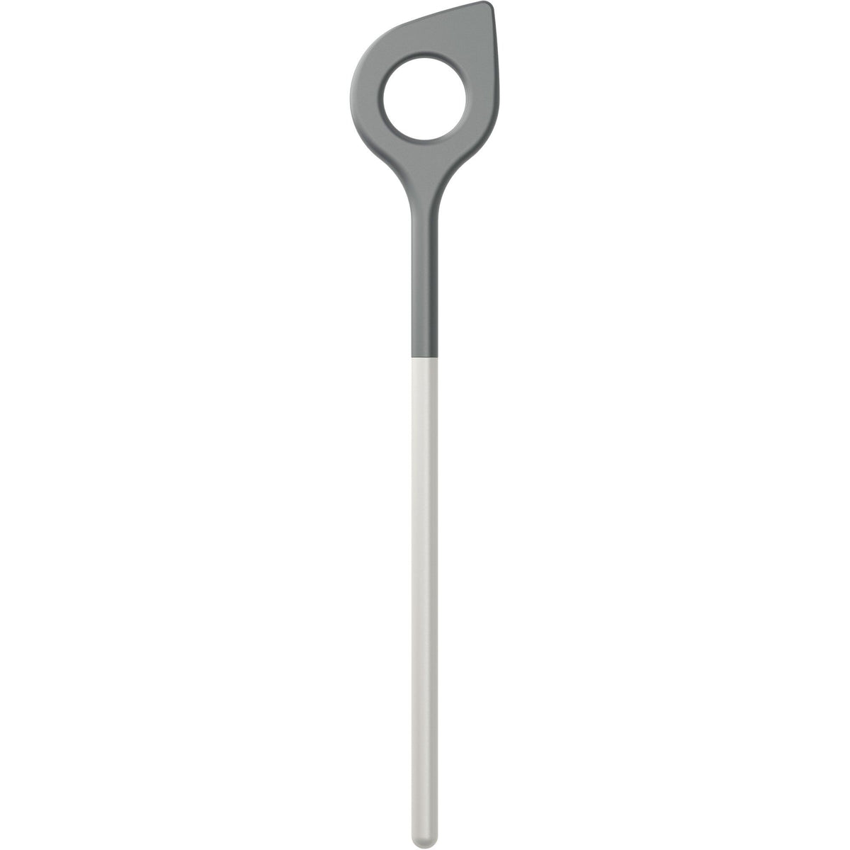Hvid Rosti Optima røreske med hul og farvet skaft, 31 cm