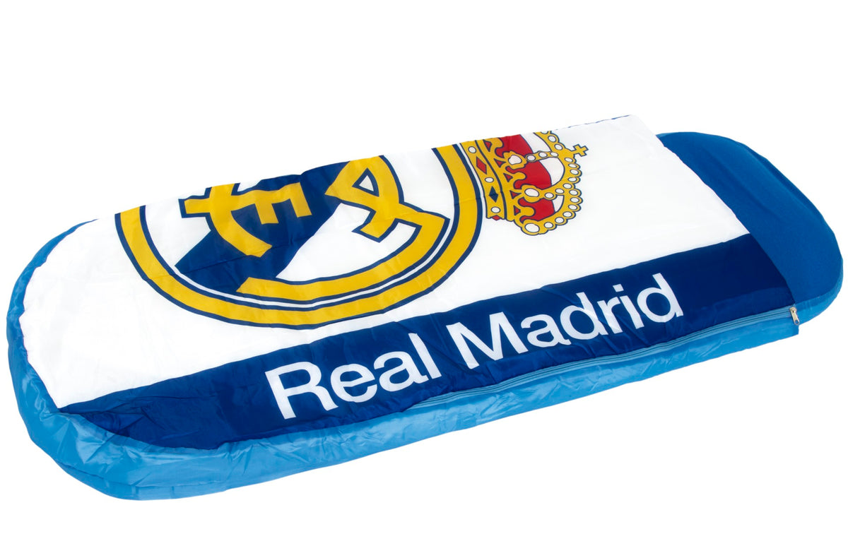 Arditex Real Madrid junior 2-i-1 gæsteseng med sovepose og luftmadras