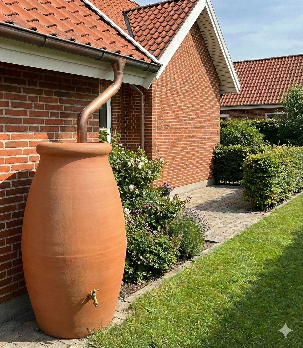 Stor regnvandstønde Gaia på 1000 liter med aftapningshane