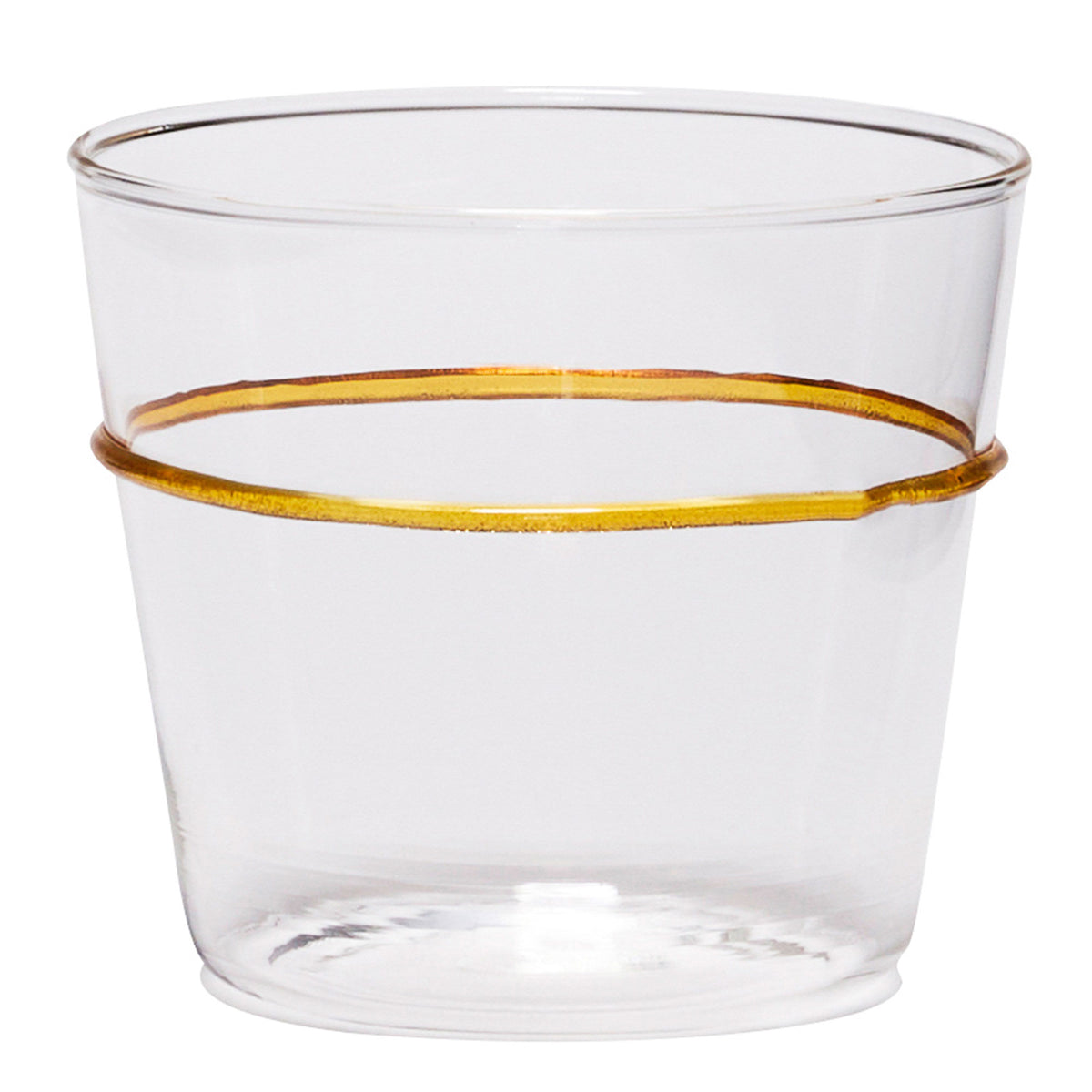 Hübsch Orbit drikkeglas i klart glas med gul detalje, 200 ml