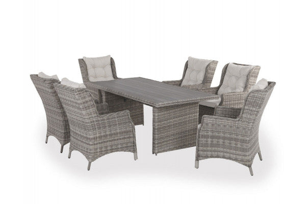 Se Rio Lys Grå Havemøbelsæt m/6 loungestole - 94x210 cm - m/vandafv. hynder ❤ Hurtig levering til lave fragtpriser - Varenummer: Havemøbelland-DK1846 og barcode / Ean: 5709386482534 på lager - Udsalg på RIO SERIEN Spar stort – op til 59% - Eksklusivt udsalg på over 2.739 brands
