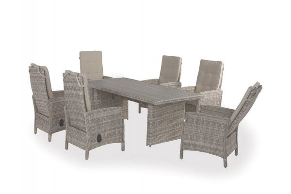 Se Rio Lys Grå Havemøbelsæt m/6 pos stole - 94x210 cm ❤ Billig fragt • Hurtig levering - Varenummer: Havemøbelland-DK1847 og barcode / Ean: 5709386482534 på lager - Udsalg på RIO SERIEN Spar helt op til 73% - Over 739 kendte brands på udsalg