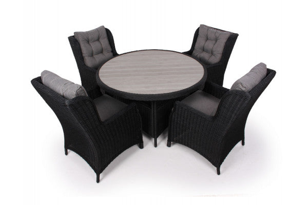 Se Rio Sort Havemøbelsæt m/4 loungestole - Ø 130 cm - m/vandafv. hynder ❤ Super billig fragt og lynhurtig levering - Varenummer: Havemøbelland-DK1462 og barcode / Ean: 5709386475659 på lager - Udsalg på HAVEMØBELSÆT - Vedligeholdelsesfrie havemøbelsæt Få op til 69% i rabat - Find over 1.798 brands på udsalg