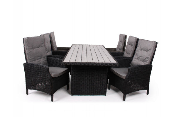 Se Rio Sort Havemøbelsæt m/6 pos stole - 94x210 cm - m/vandafv. hynder ❤ Billig fragt og hurtig levering - Varenummer: Havemøbelland-DK1471 og barcode / Ean: 5709386475741 på lager - Udsalg på HAVEMØBELSÆT - Vedligeholdelsesfrie havemøbelsæt Få op til 63% i rabat - Shop udsalg fra mere end 1.798 mærker