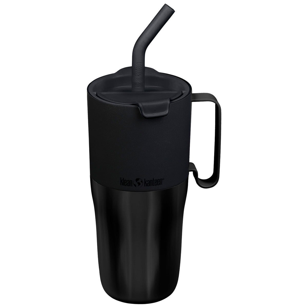 Klean Kanteen Rise Tumbler i sort på 770 ml med flip-låg og sugerør