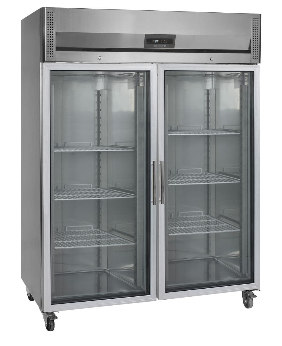 Rustfrit Tefcold RK1420G industrikøleskab med glasdøre