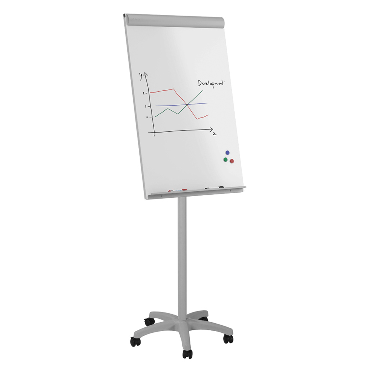 Rocada mobil flipchart whiteboard med pennebakke