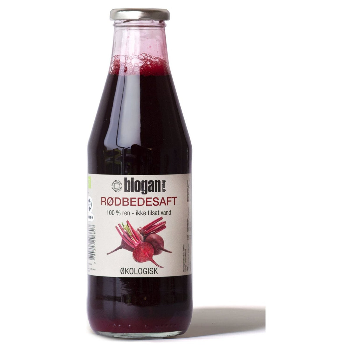 Flaske med økologisk rødbedesaft fra Biogan, 720 ml