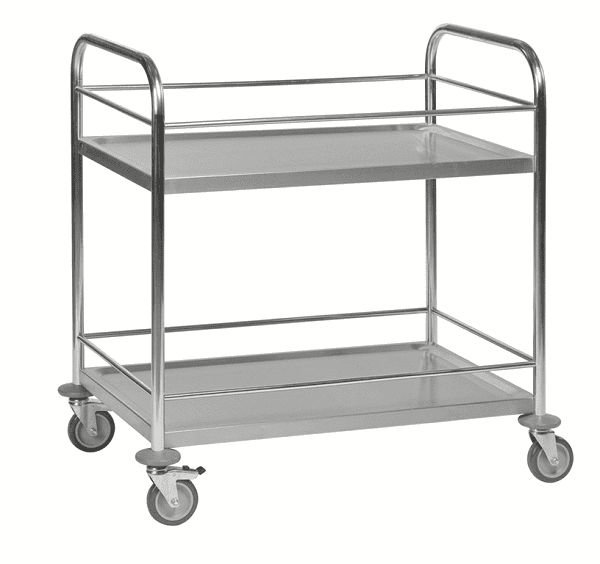 Kongamek KM60357 rustfri vogn med hylder og fire hjul