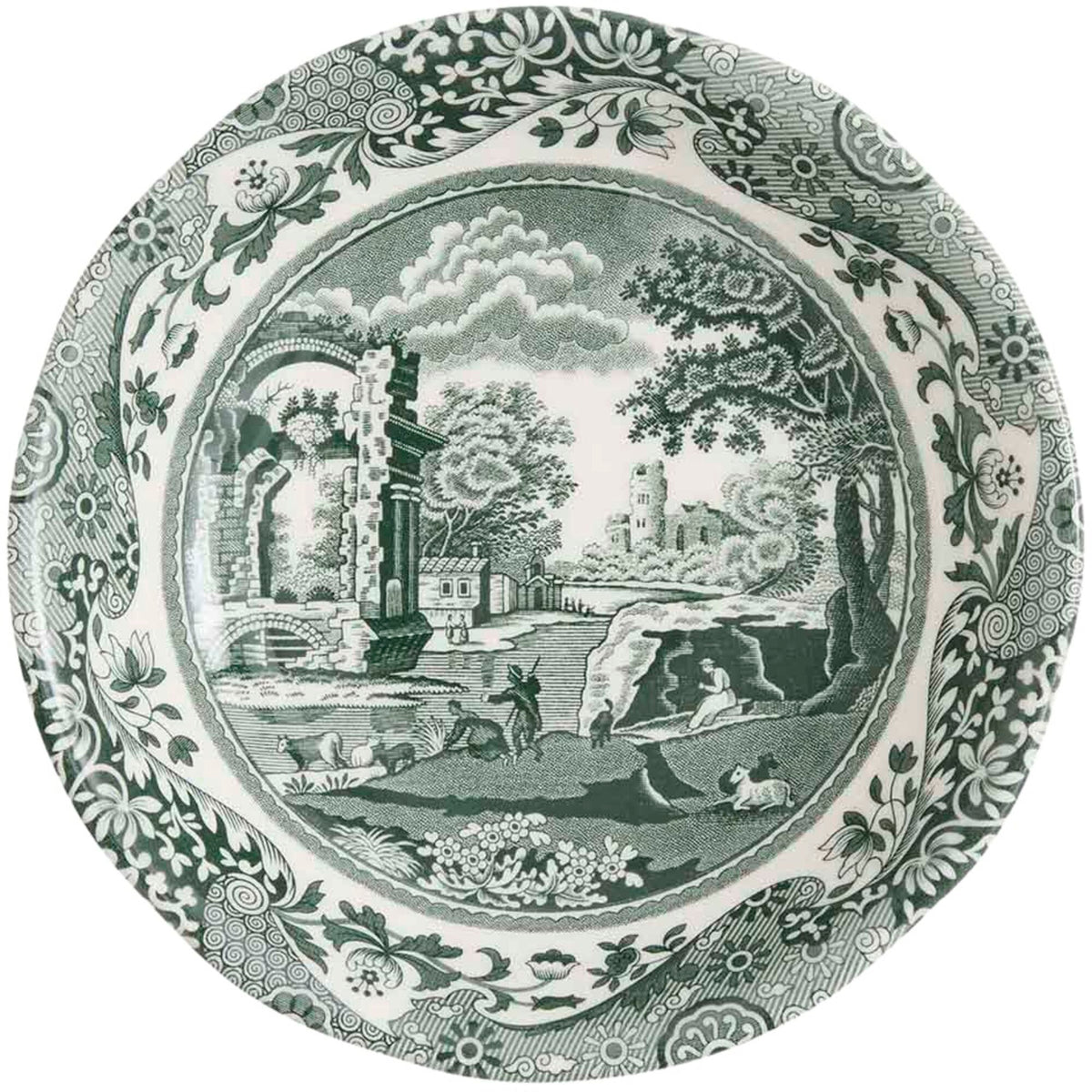 Grøn og hvid Spode Heritage Green Italian skål på 15 cm