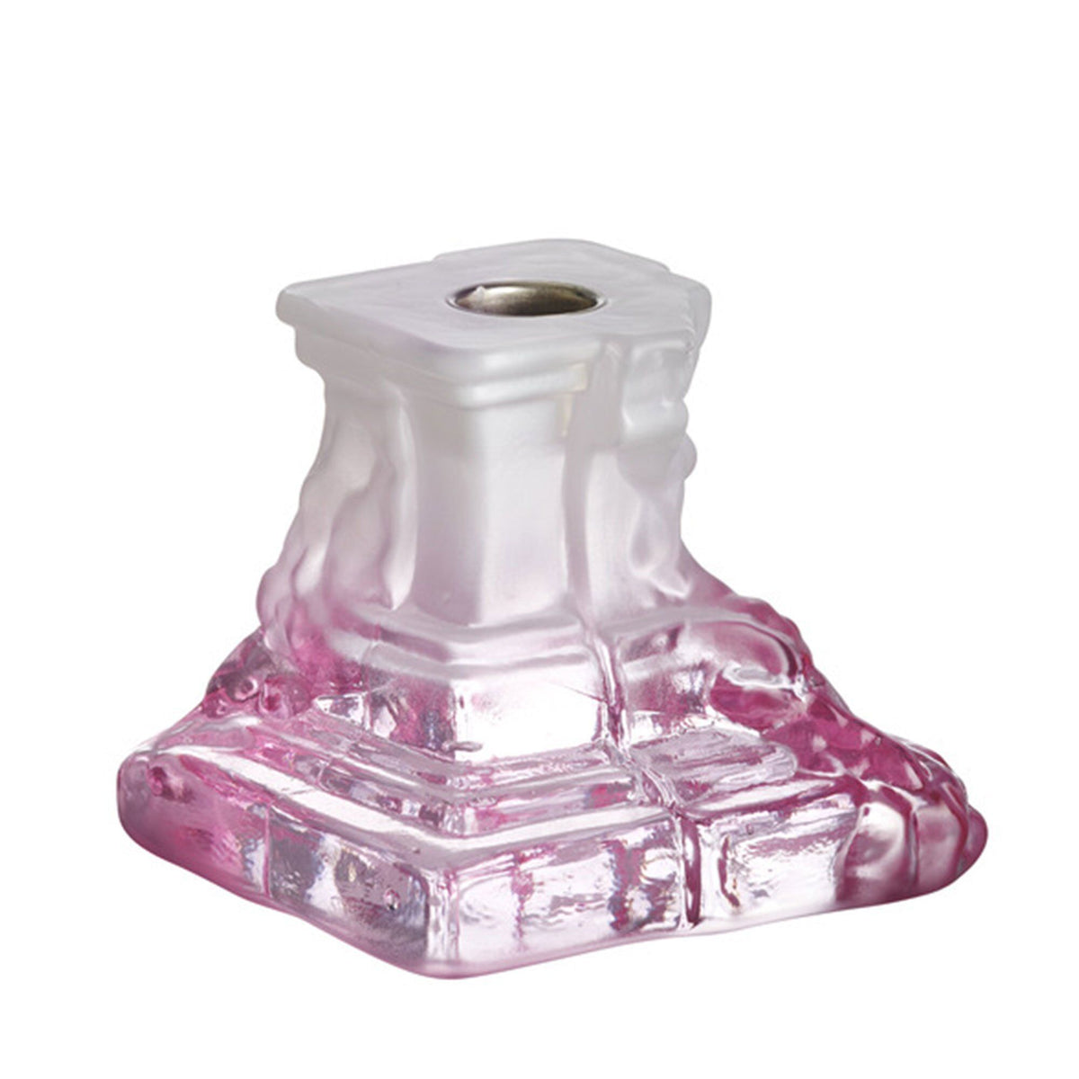 Kosta Boda Rocky Baroque lysestage, 95 mm høj, i farven spicy rose