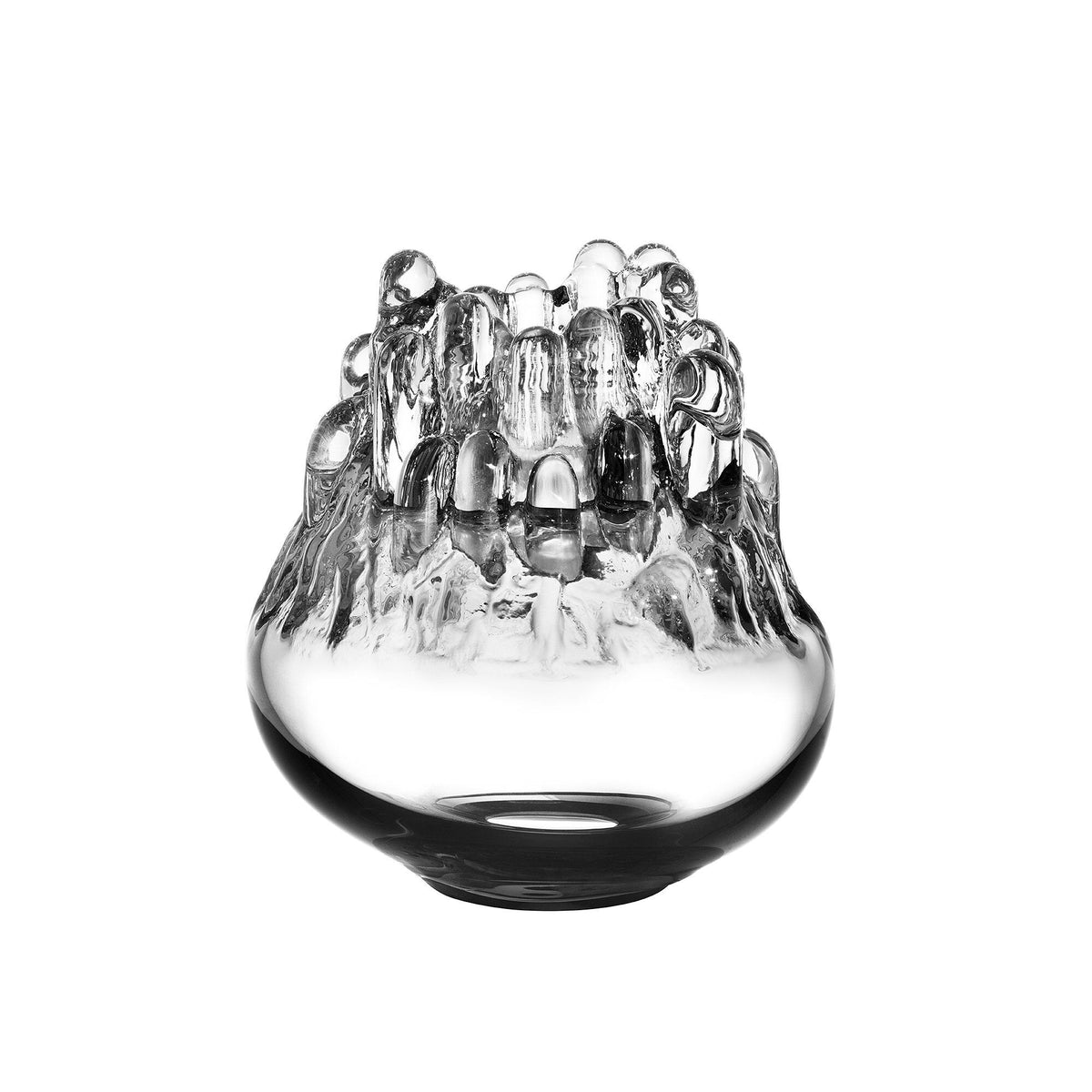 Kosta Boda Polar lysestage i glas, 16 cm, designet af Göran Wärff