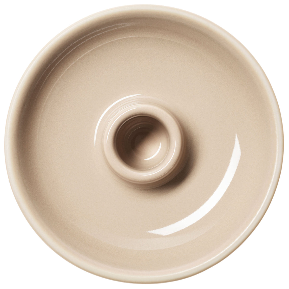 Arabia Kirnu lysestage i beige med mat yderside og blank glaseret inderside
