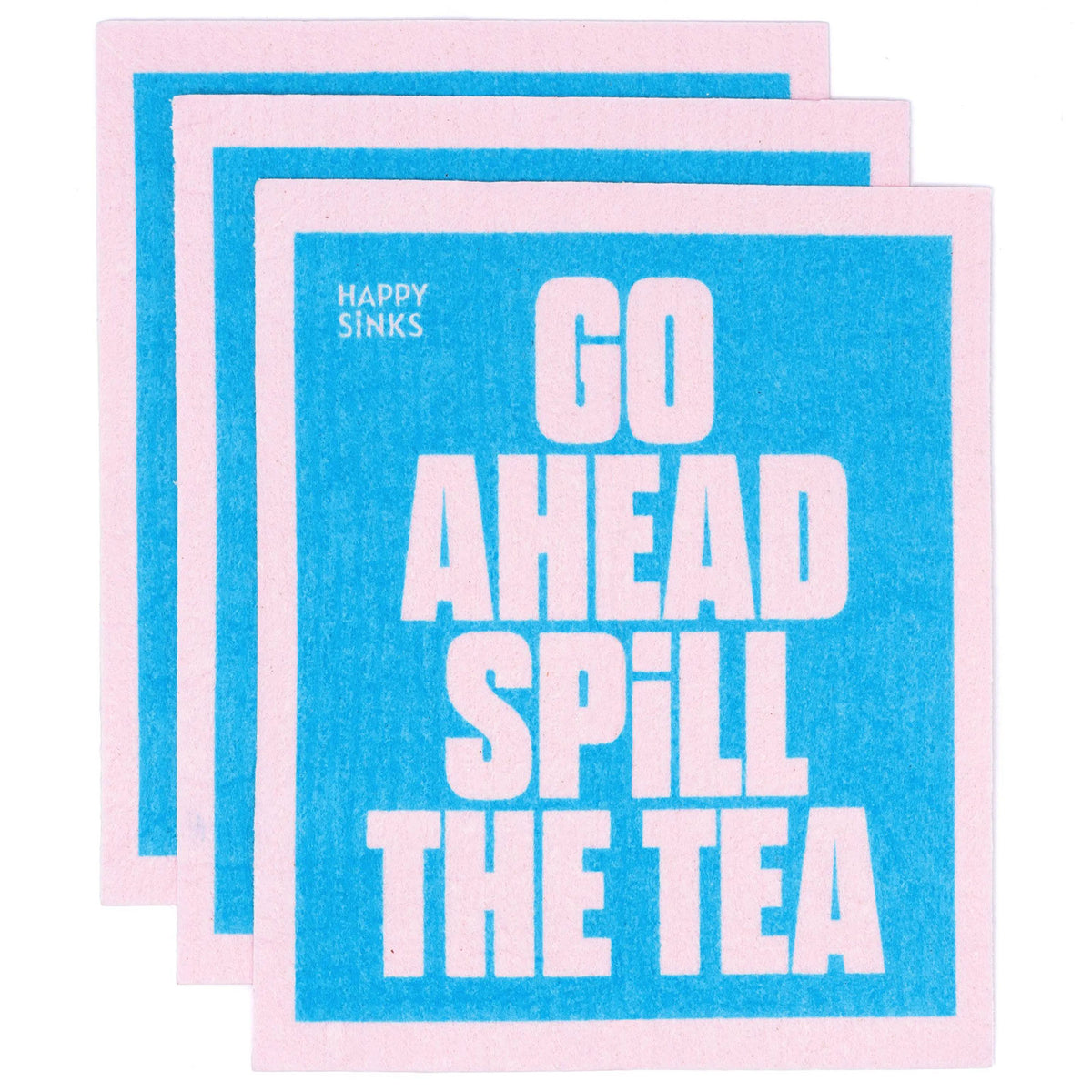 Happy sinks Disktrasa premium opvaskeklude, 3-pak, i designet spill the tea