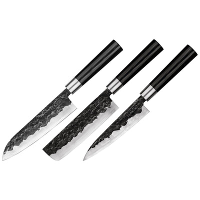 Se Samura Blacksmith knivsæt, 3 knive ✔ Kæmpe udvalg i Samura ✔ Meget billig fragt og hurtig levering: 1 - 2 hverdage - Varenummer: KTO-SBL-0220 og barcode / Ean: '4751029322029 på lager - Udsalg på Knivsæt Spar op til 56% - Over 1122 kendte brands på udsalg
