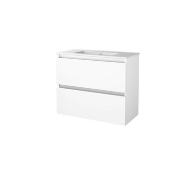 Se billigt tilbud på Sanibell Basicline møbelpakke - 80x39cm - hvid højglans. Udsalg på badeværelsesmøbler - Spar op til 54%. Hurtig levering: 1-2 hverdage.