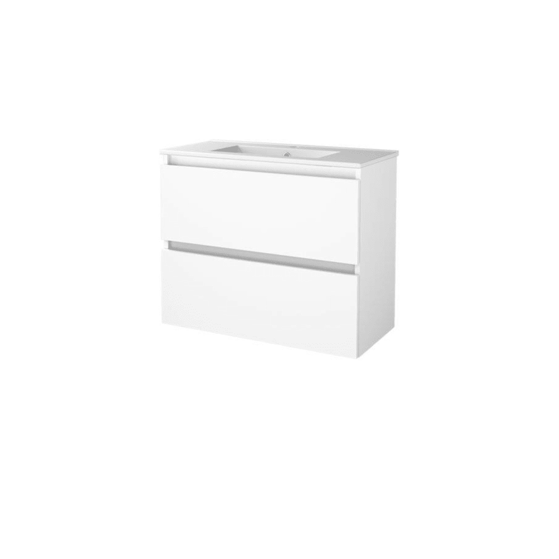 Se billigt tilbud på Sanibell Basicline møbelpakke - 80x39cm - hvid højglans. Udsalg på badeværelsesmøbler - Spar op til 54%. Hurtig levering: 1-2 hverdage.