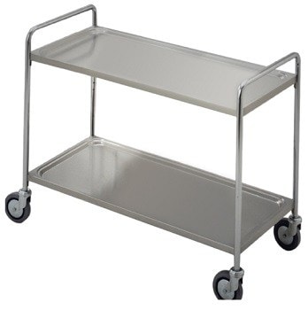 Zanussi servicevogn i rustfrit stål med 2 hylder og håndtag, 900 mm