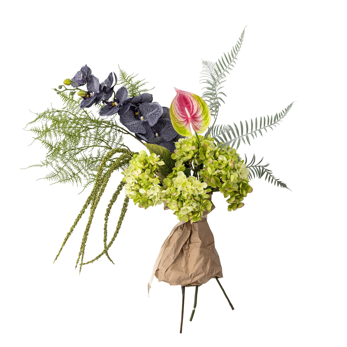 Stor Poetry buket med grønne kunstige blomster fra Bloomingville, H80 cm
