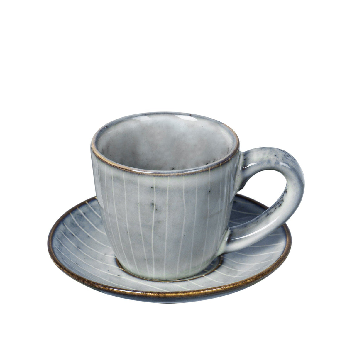 Broste Copenhagen Nordic Sea espressokop med underkop i stentøj