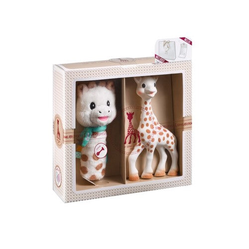 Sophie la Girafe gaveæske med bidedyr og blød rangle