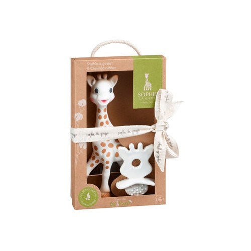 Gavesæt med Sophie la Girafe på 18 cm og en bidering i naturgummi