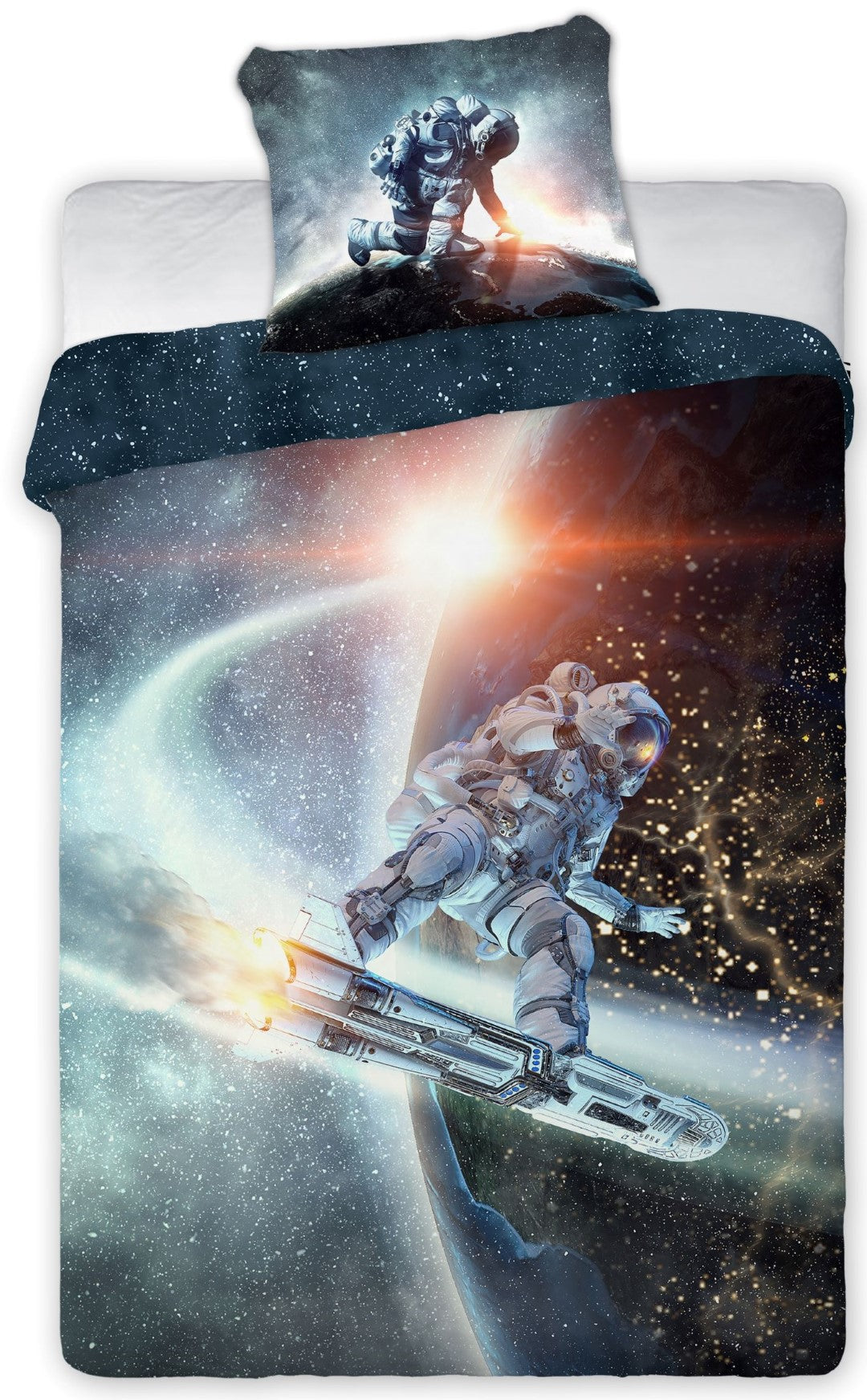 Se Space Astronaut Sengetøj 140x200 cm - 100 procent bomuld ✔ Kæmpe udvalg i Bolig Magasin - Køb online på udsalg og tilbud lige nu ✔ Billig fragt • Hurtig levering - Varenummer: MMAction-2220098 og 5907750597796 på lager - Udsalg på Øvrigt sengetøj til Børn Op til 61% rabat - Find tilbud fra over 2.739 mærker
