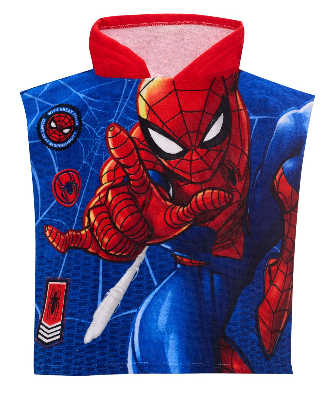 Spiderman poncho badehåndklæde med hætte til børn