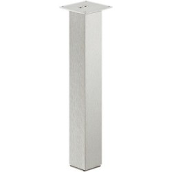 Firkantet spisebordsben i aluminium med klar lak, højde 720 mm, fra Haefele