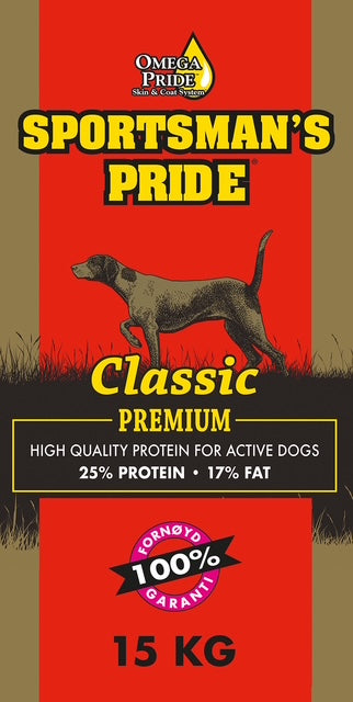 Sportsman's Pride Classic Premium rød pakning voksenfoder til hunde, 15 kg