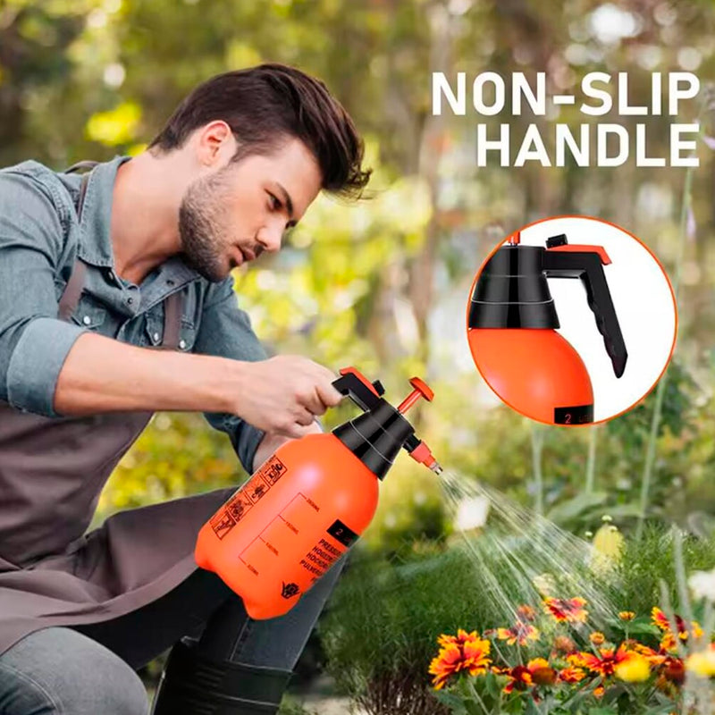 Tryksprøjte 2 liter med pumpe - orange -