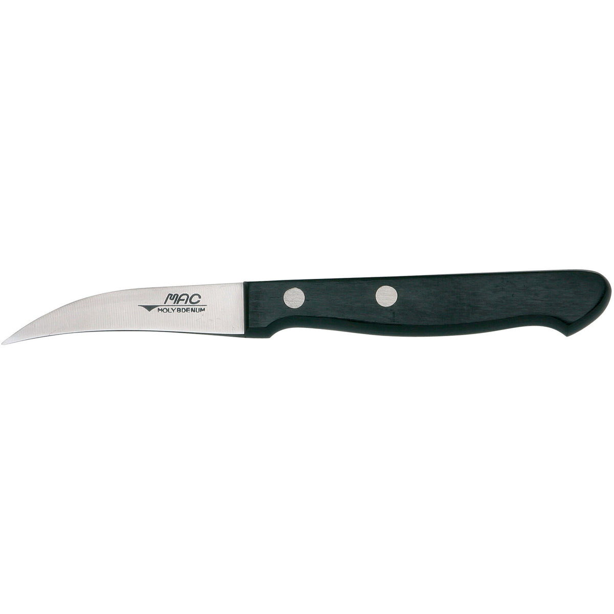 Mac Chef PK-25 tournierkniv med kort blad og skaft i lamineret birk