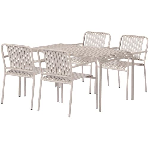Stella havemøbelsæt med 4 stole - Flintgrå