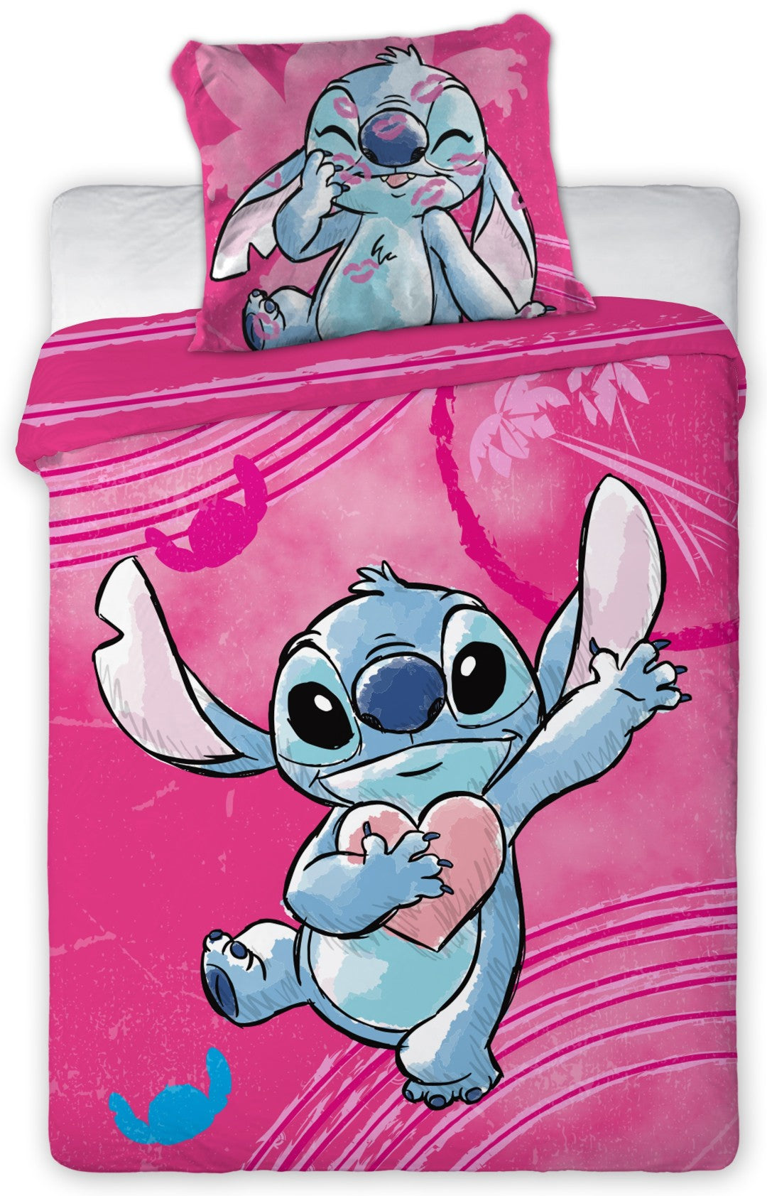 Stitch junior sengetøj 100 x 135 cm i bomuld med dynebetræk og pudebetræk