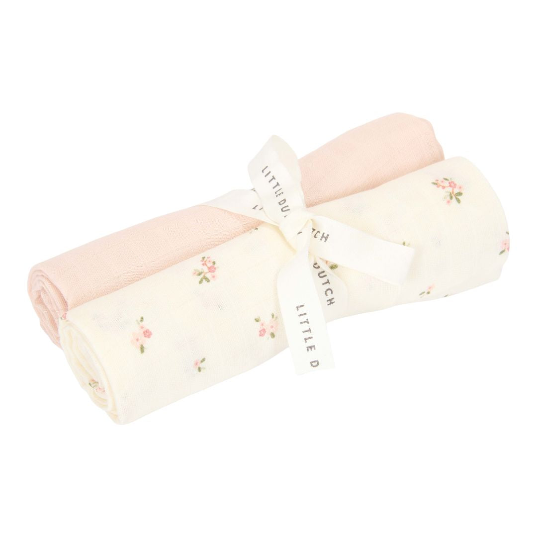 To muslin-stofbleer i Fairy Blossom og Blossom fra Little Dutch til baby