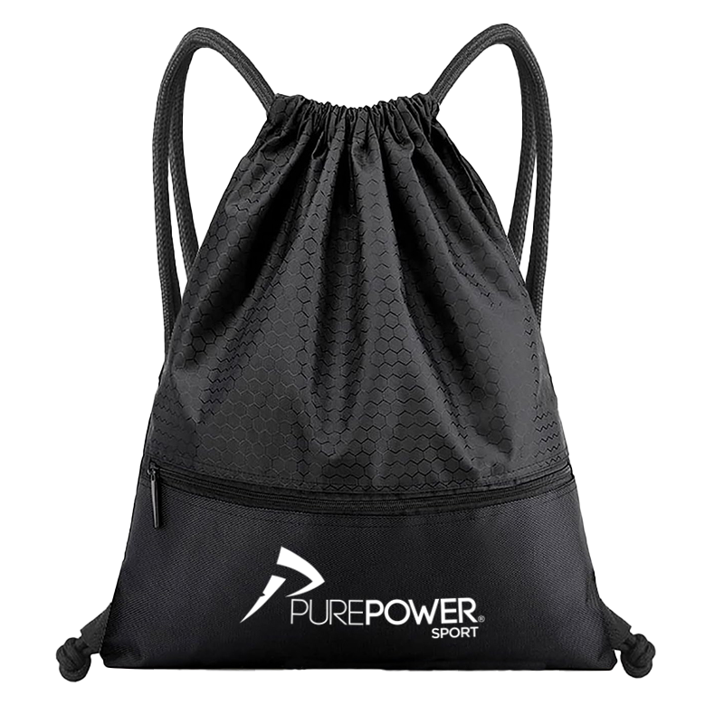 PurePower Race String Bag, gymnastikpose med lynlåslomme foran