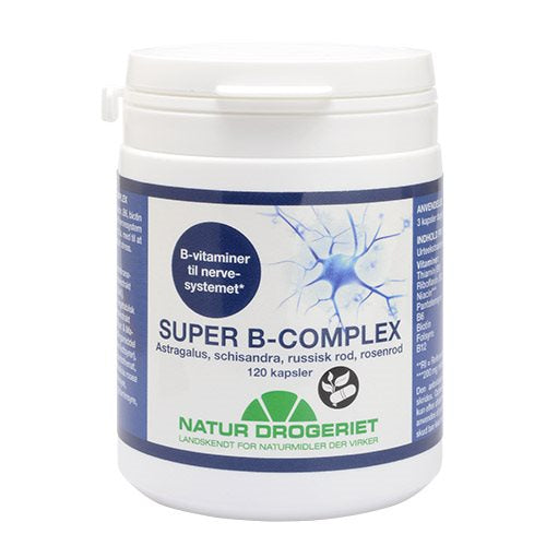 Beholder med Natur Drogeriet Super B-Complex, 120 kapsler