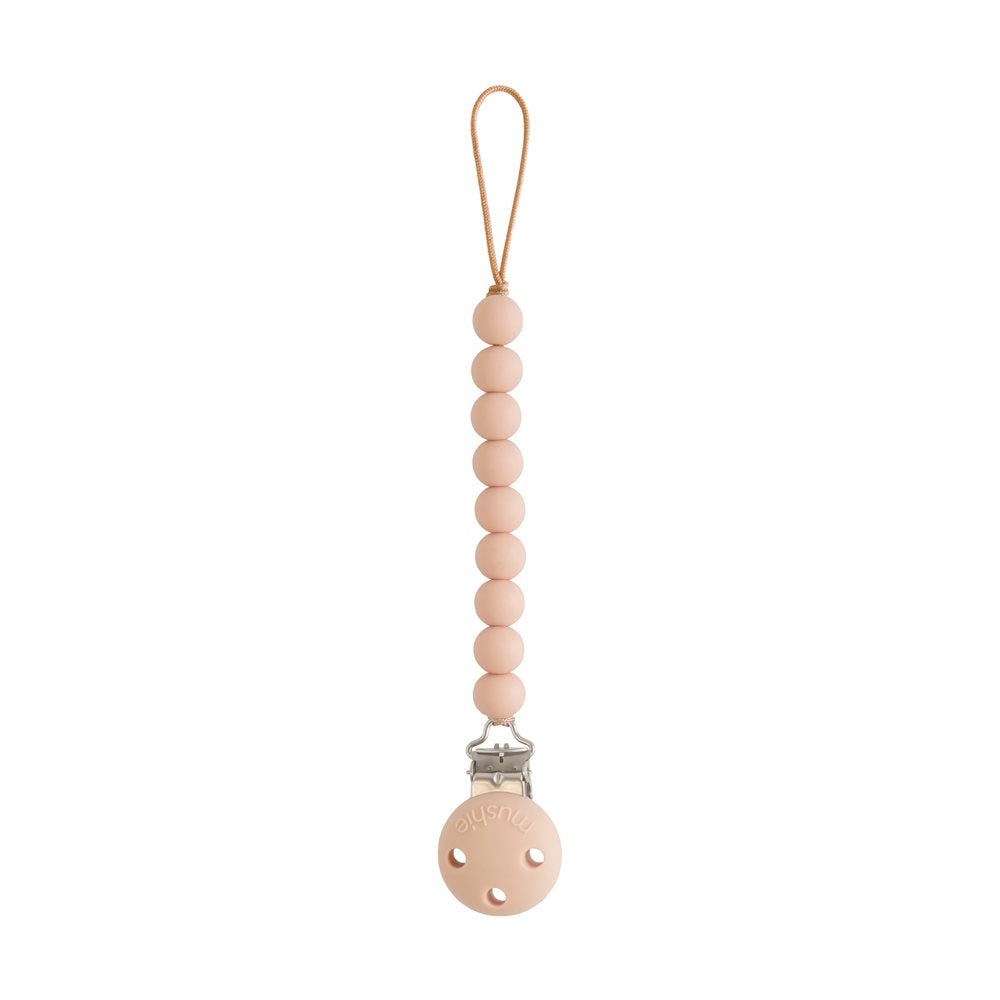 Rosa suttesnor i silikone, farven Hera Blush, 20 cm fra Mushie