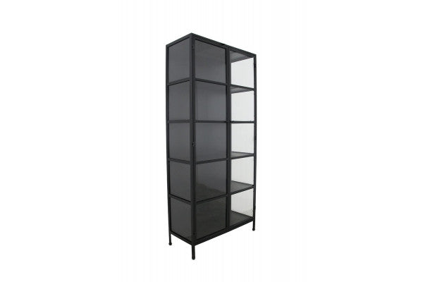 Svaneke Vitrineskab i Metal -  92x40x201 cm - Sort