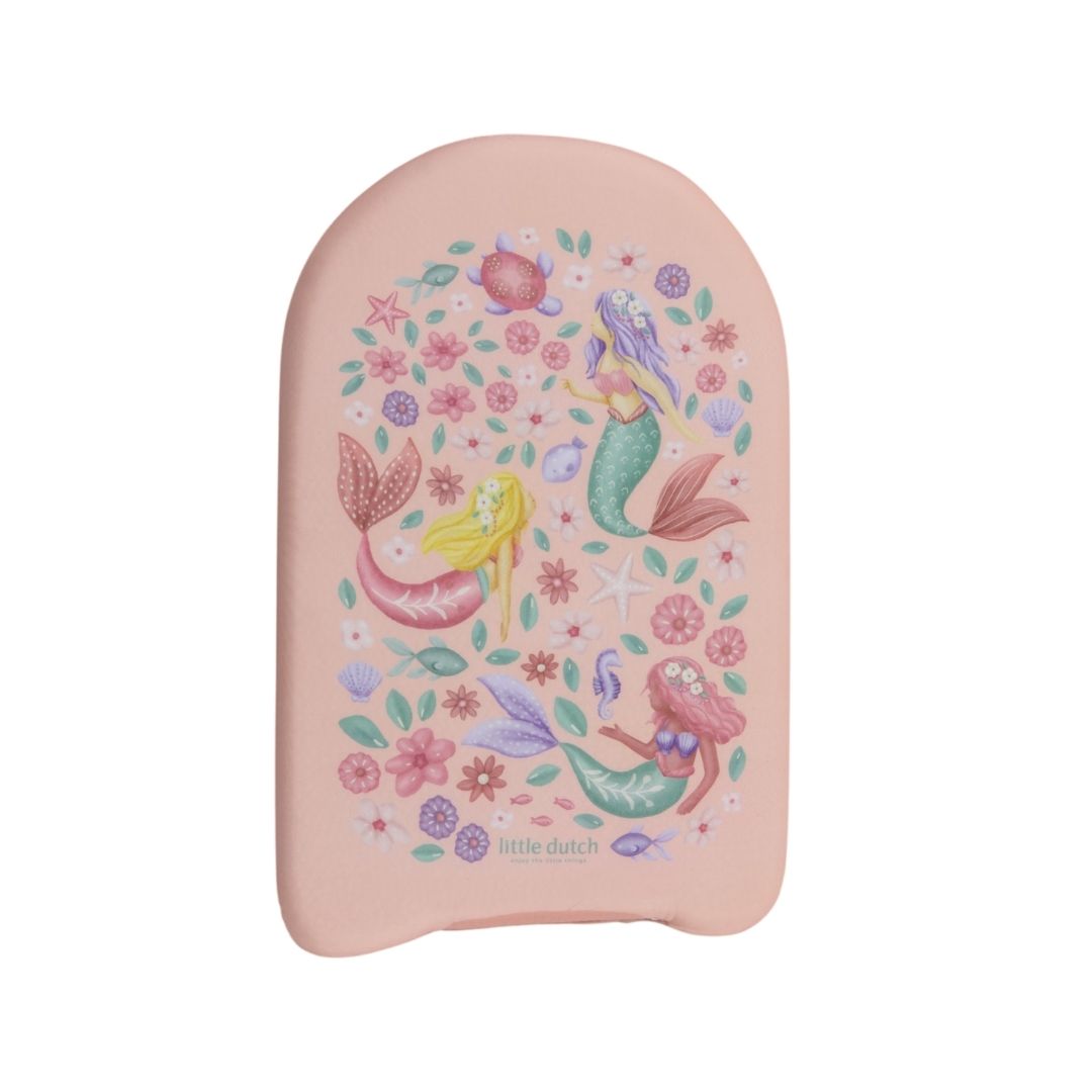 Rosa svømmebræt med havfrue-motiv, Dreamy Mermaid kickboard fra Little Dutch