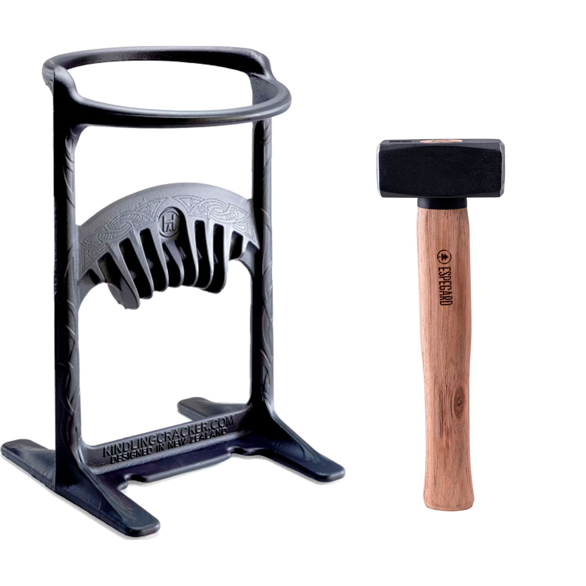 Kindling Cracker King brændekløver i støbejern med hammer