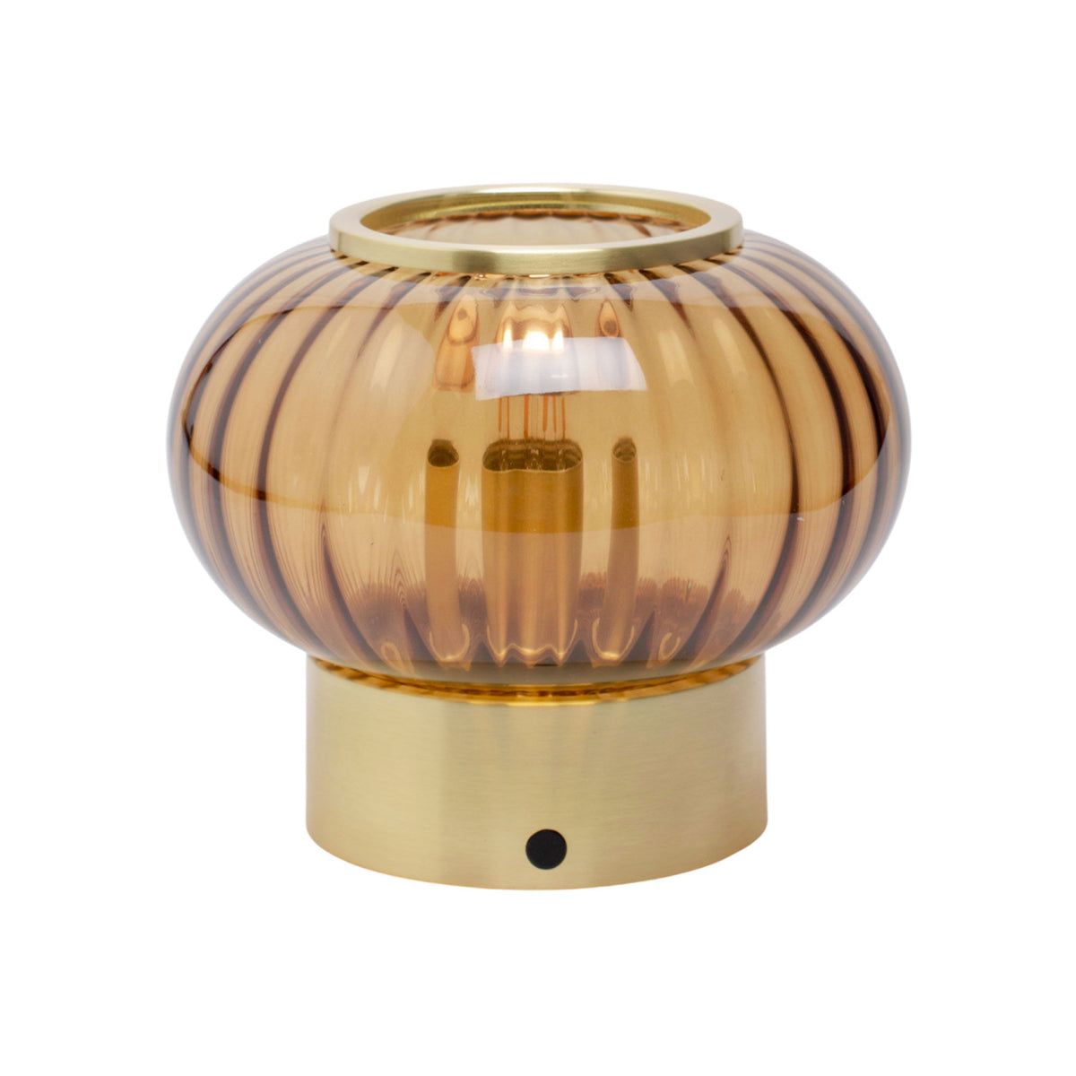 Edgeform Urc portabel bordlampe i amber, 19 cm, designet af Rune Krøjgaard