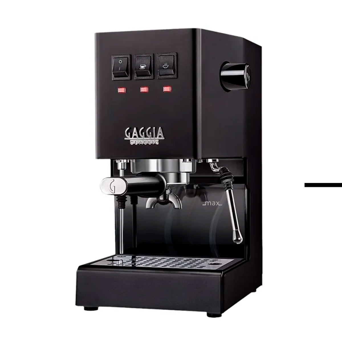 Sort Gaggia Classic E24 espressomaskine med messingkedel