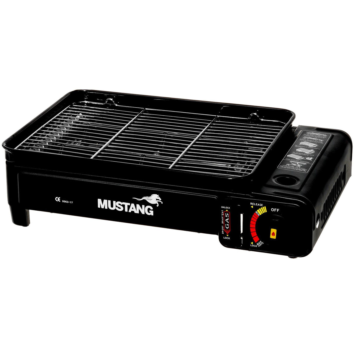 Sort transportabel gasgrill Mustang Caravan til camping