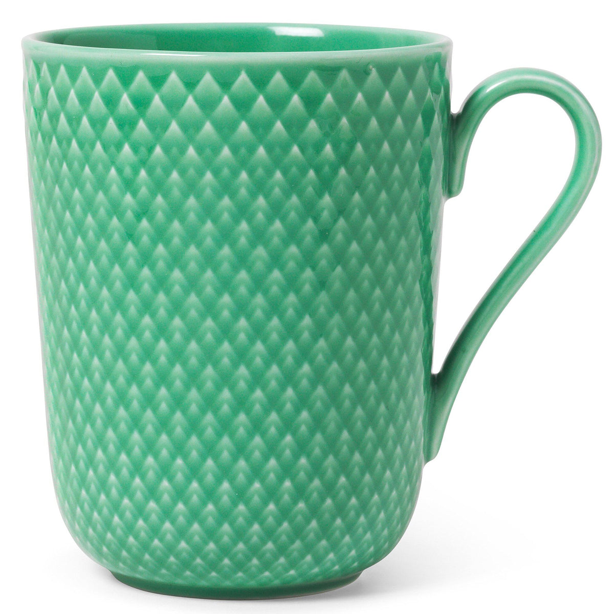 Grønt Lyngby Porcelæn Rhombe Color krus med hank, 33 cl